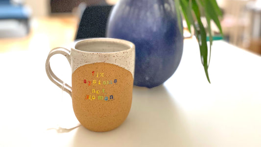 a fix systems not women mug on a table in my new light-filled office