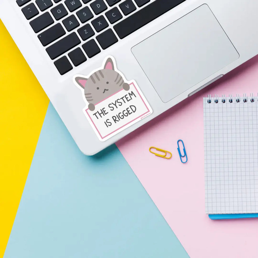 System Is Rigged Kitty Cat Sticker