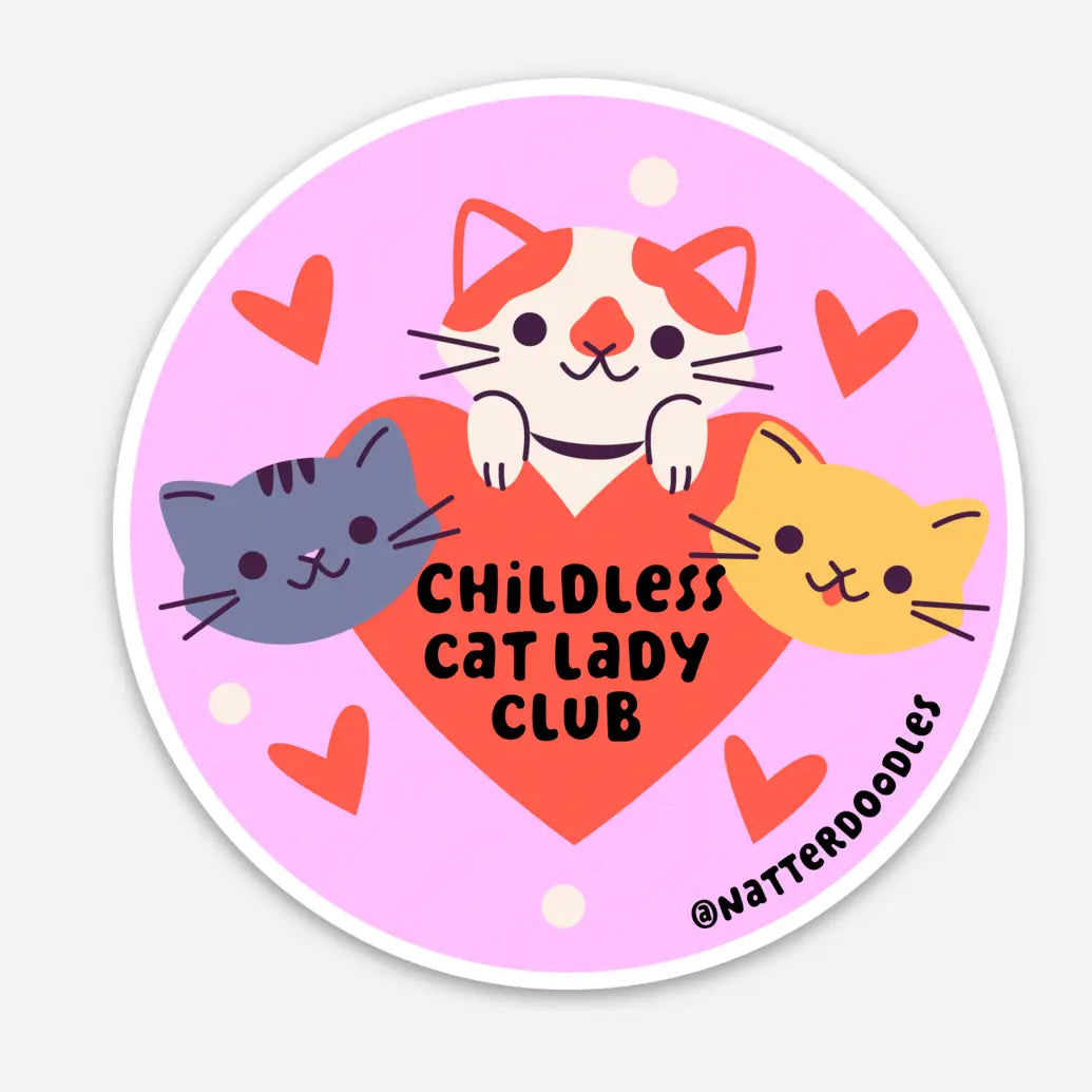 Childless Cat Lady Club Vote Election 2024 Sticker