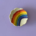 gold rainbow trinket dish (white)