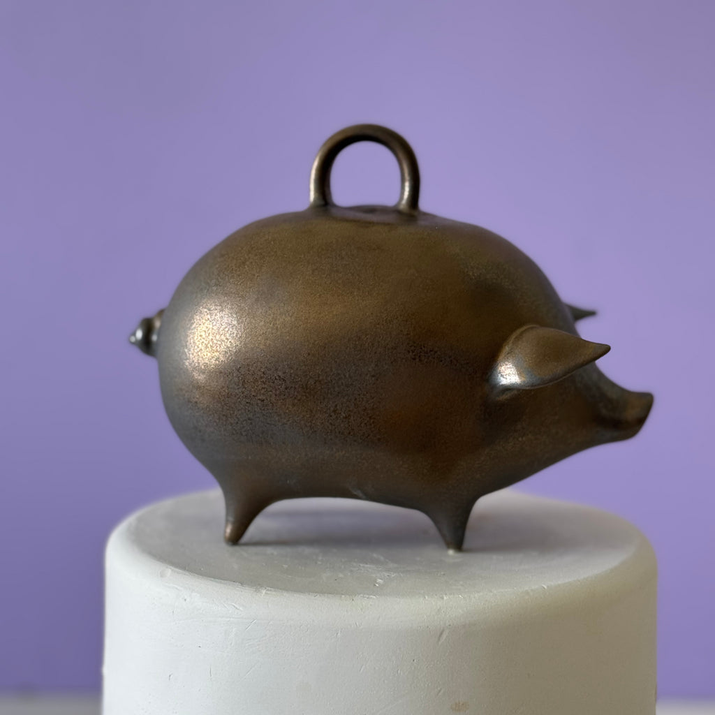 pewter piggy bank