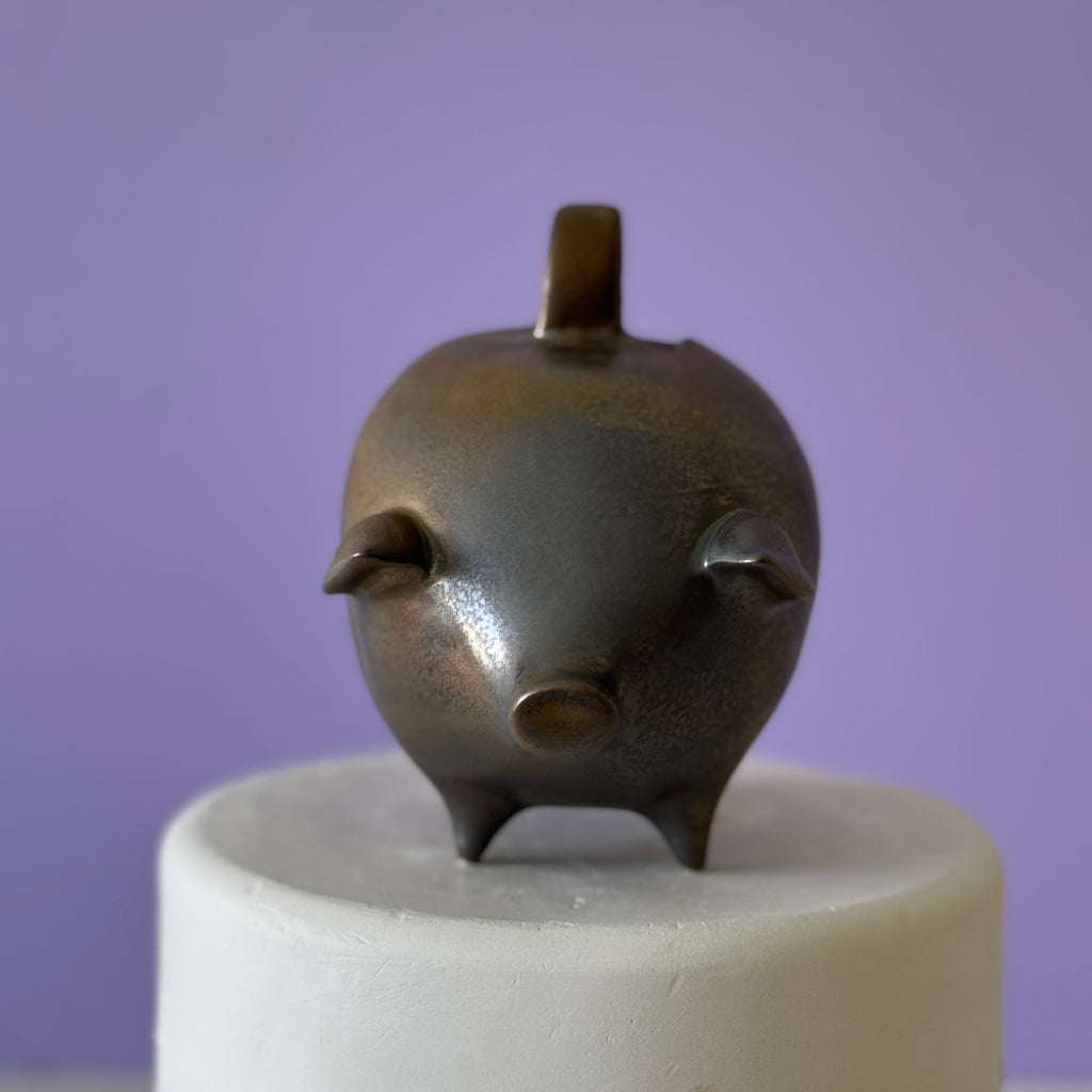 pewter piggy bank