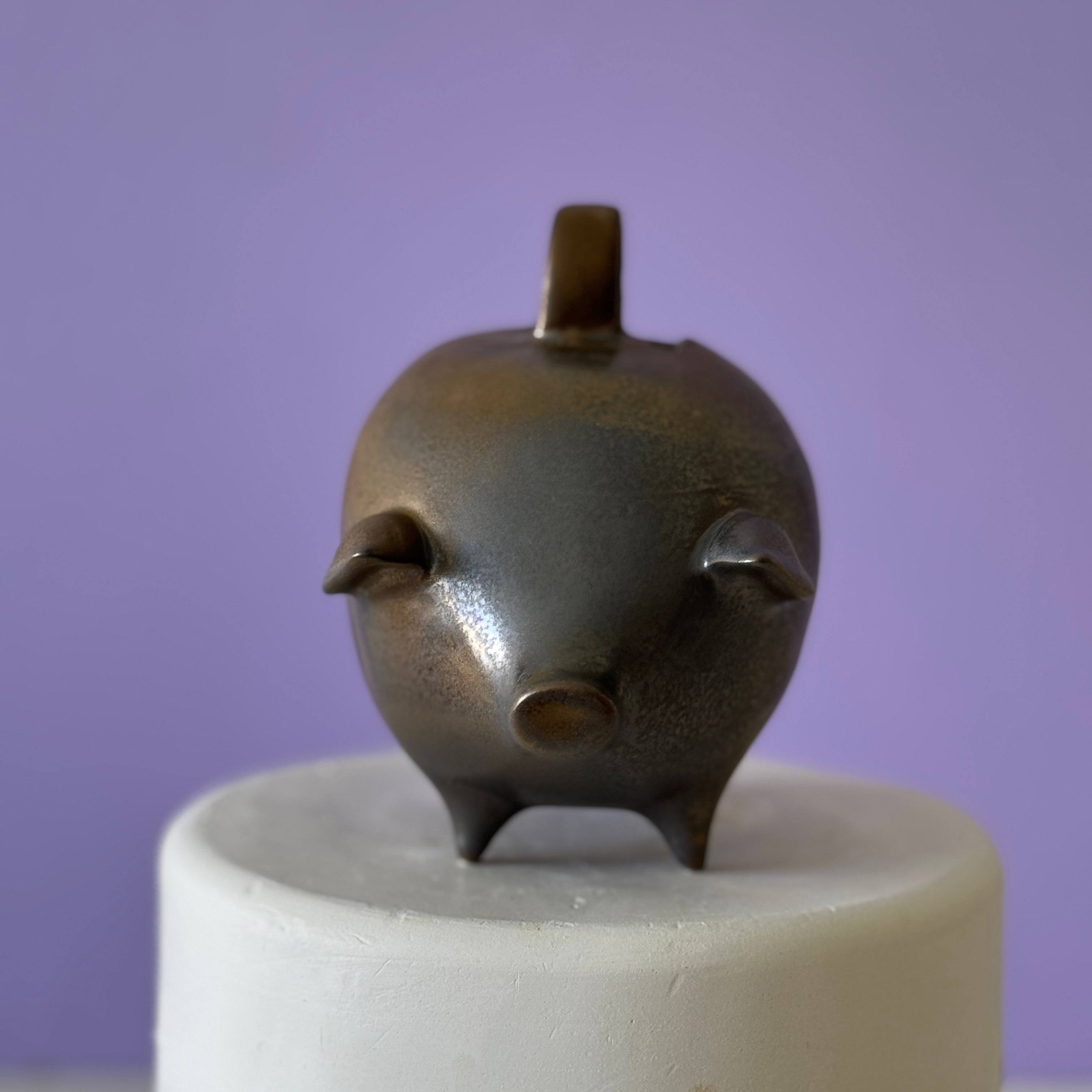 pewter piggy bank