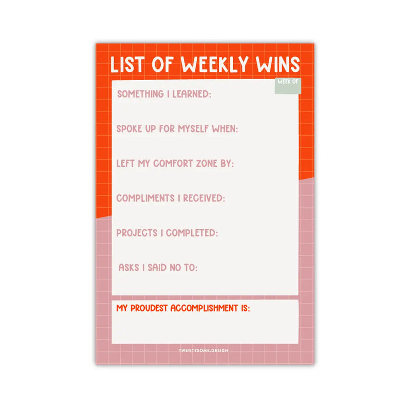 List of Weekly Wins Notepad