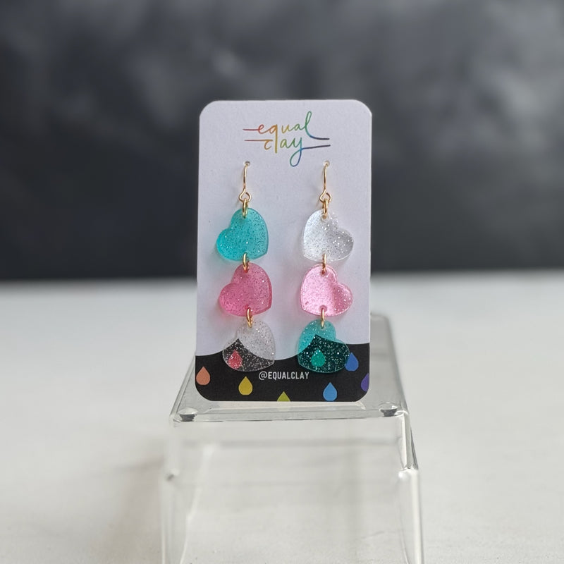 trans pride heart earrings